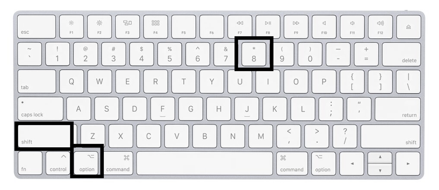 mac word shortcut for degree symbol